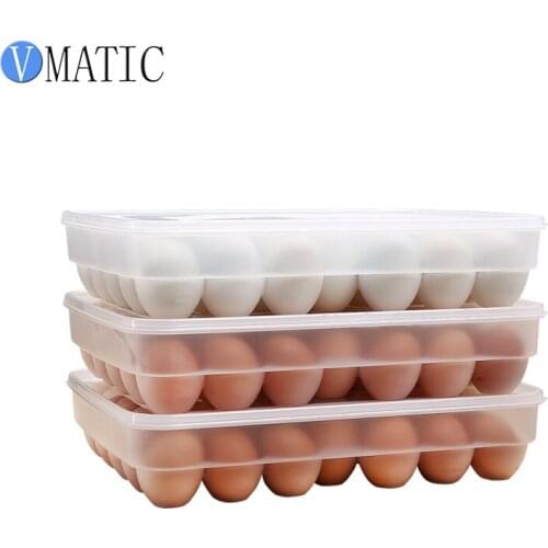 34 Egg Storage Box Single Kitchen Refrigerator Cover Egg Fresh-keeping Box Egg Holder Picnic Portable Egg Cell
