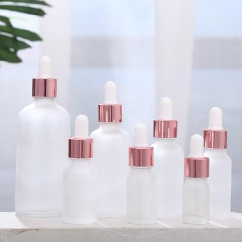 5-100ML Tubes Frosted Dropper Amber Glass Aromatherapy Liquid Essential Massage Oil Pipette Refillable Bottles Perfume Container
