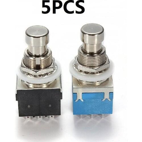 5pcs 3PDT 9pin Push Button Foot Switch FR DIY Guitar Effect Pedal Stomp True Bypass Guitar Part Accessories
