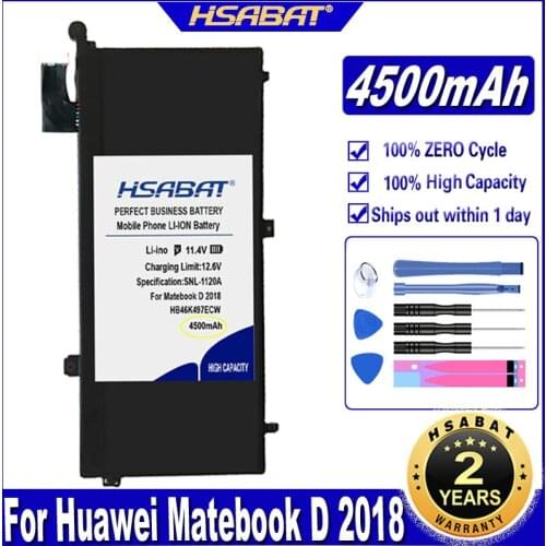 HSABAT HB46K497ECW 4500mAh Laptop Battery for Huawei Matebook D 2018 PL-W19 MRC-W60 Batteries