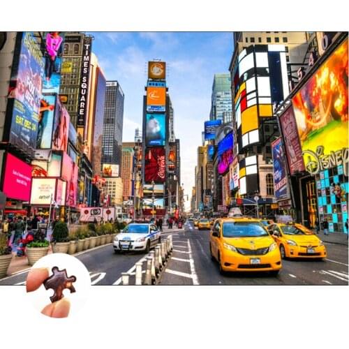 1000 Pieces of Wooden Jigsaw Puzzle Educational Toy Handicraft Birthday Gift Times Square New York 52x38cm