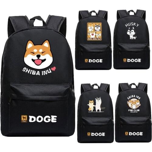 Shiba Inu Doge Dog Designer Bag Backpack Mens Anime Teenagers Womens Student Cartoon Book Bags Back to School Mochila Travel