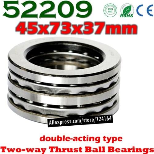 45x73x37 mm Two-way Thrust Ball Bearings 52209 Axial 52209M 38209 Plane 45*73*37 Free shipping Steel or brass cage Wholesale