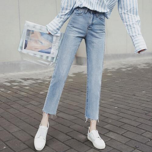 Fashion high waist mom jeans vintage boyfriends women blue jean straight trousers 2020 Denim Trousers streetwear aesthetic