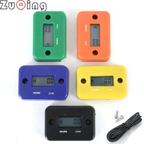 Motorcycle Inductive Digital Hour Meter Waterproof Engine Gauge Hour Meter LCD Display for Bike Motorcycle ATV Boat Off Road