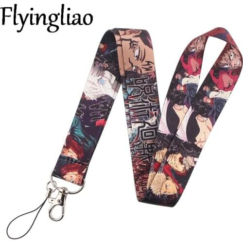 Jujutsu Kaisen Keychain Lanyards Id Badge Holder ID Card Pass Gym Mobile Phone Badge Holder Key Strap Webbings Ribbons Gifts