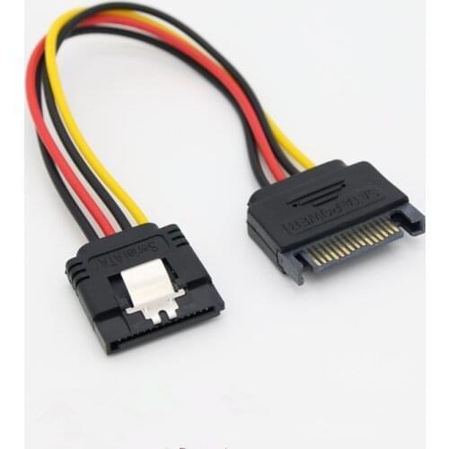 100p wholesale customization SATA 15Pin Male To SATA Dual 15Pin 90 Degree With shrapnel Female extension hard disk Power Cable