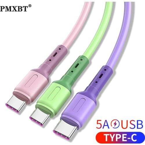 USB Type C Cable 5A Fast Charging Line For Xiaomi Mi10 Redmi Note Huawei Samsung Mobile Phone Quick Charge Data Sync USB C Wire