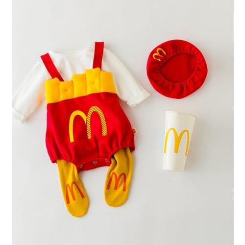 21 Spring/summer New Korean Baby Jumpsuit Cartoon M Word Baby Long Sleeve Bag Farts and Clothes Baby Goes Out Two Pieces of Clot