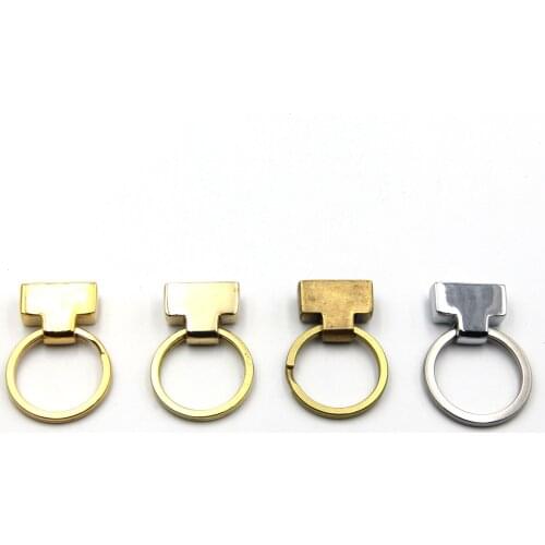 Premium Key Fob Leather Keychain Holder Supplies,Nickel Plating,Silver Luxurious Keychain for Leather