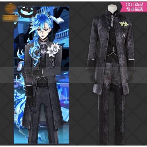 Twisted wonderland New card Cos Idia Black pattern Wedding clothing cosplay whole body Long suit customize