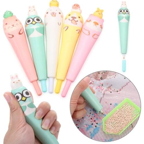 Hot New 1Pc Soft Stress Relief Point Drill Pen 5D Diamond Painting Toy Pens Cross Stitch DIY Craft Embroidery Sewing Accessories