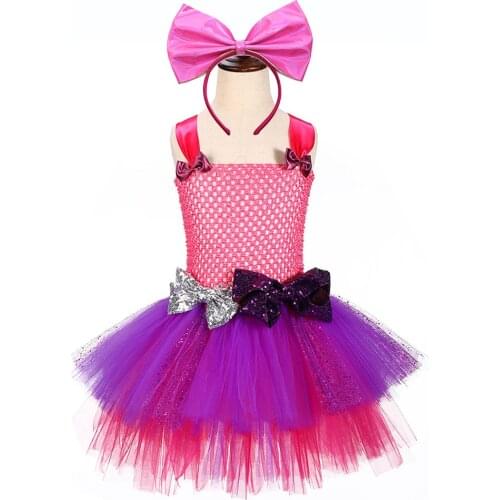 Girls Lol Party Surprise Birthday Dress Kids Sequin Tulle Tutu Dress Vestido Lol Clothes for Girls Christmas Dress +Bow Headband