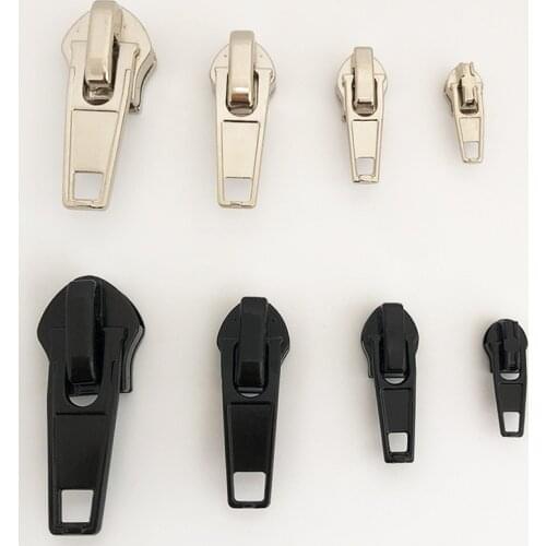 Meetee 10/20pcs 3# 5# 8# 10# Zipper Sliders for Nylon Zips Trousers Auto Lock Zippers Pull Replace Service Automatic Zip Head