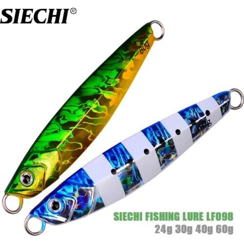 SIECHI Metal Jig Fishing Lure Slow Cast Jigging Spoon 24G 30G 40G 60G Artificial Shore Lead Metal Bait Sea Tackle