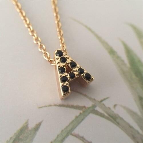 Cute Mini Letter A M N Heart Star Small Charm Go Through Chain Delicate Necklace For Women GIrl Daily School Young Fashion Jewel