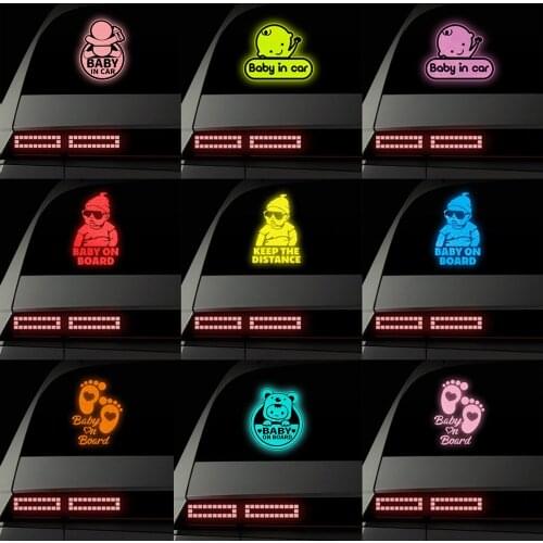 Cute Baby on Board Reflective Sticker Child in Car Sticker for Car Styling Body Window Safety Warning Stickers and Decals Decorr