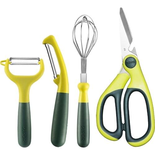 Supor Stainless Steel Eggbeater Multifunction Household Scratcher Peeler Potatoes Beam Knife Multi-Purpose Scissors