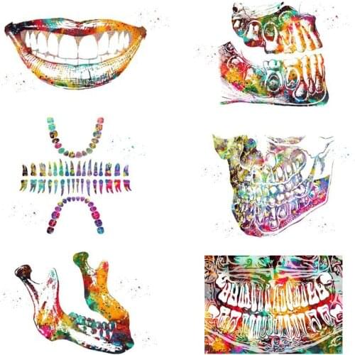 Dental Clinic Colorful Tooth Poster Wall Art Canvas Painting Dentist Nordic Poster Wall Pictures For Living Room Decor Unframed