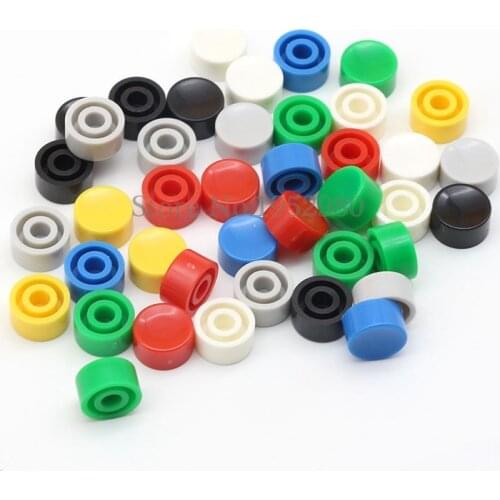200PCS/LOT A17 Plastic Tactile Switch Button Caps Push Key Caps Multicolor Concave 5.3*10mm ( for 6 * 6 Round Tact Switch )