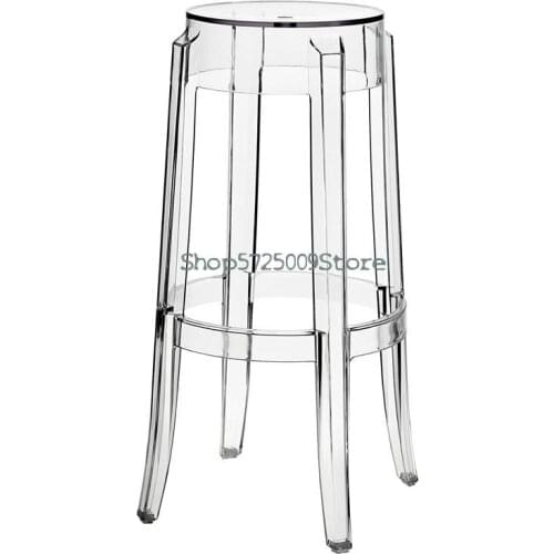 Plastic Stool Household Simple Bar Stool Nordic Transparent Bar Stool Ghost Waiting Stool High Footed Stool Acrylic Dressing Sto