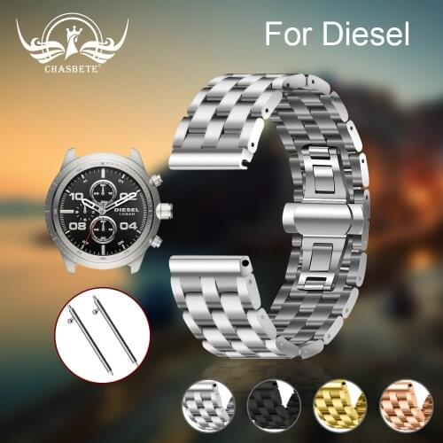 Hight Quality for Diesel Watch Band 20mm/ 22mm Black Silver Stainless Steel Watchband For Men Women Steel Bracelet Rose Gold