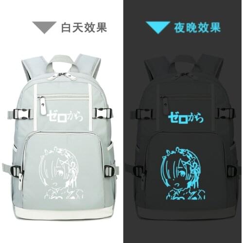 Re:Life in a different world from zero Printing Backpack Rem Ram Cos Women Pink Bagpack Canvas School Bags Laptop Backpack