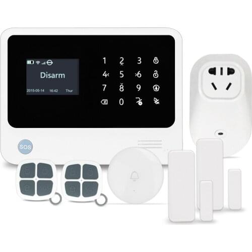 433MHz Wireless Burglar WIFI GSM Alarm System Support Android IOS APP Control Alarm System Home Security with smart socket