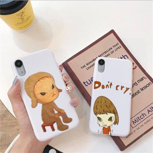 Art Cartoon Yoshitomo Nara Phone Case For Iphone 6 6s 7 8 Plus XR X XS XSmax 11 12 Pro Mini Max Candy White Silicone Cover