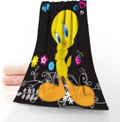Tweety Bird Towel Printed Cotton Face/Bath Towels Microfiber Fabric For Kids Men Women Shower Towels 70X140cm