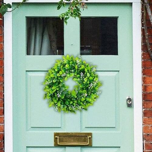 23cm Artificial Faux Boxwood Wreath Wall Wreath Holiday Festival