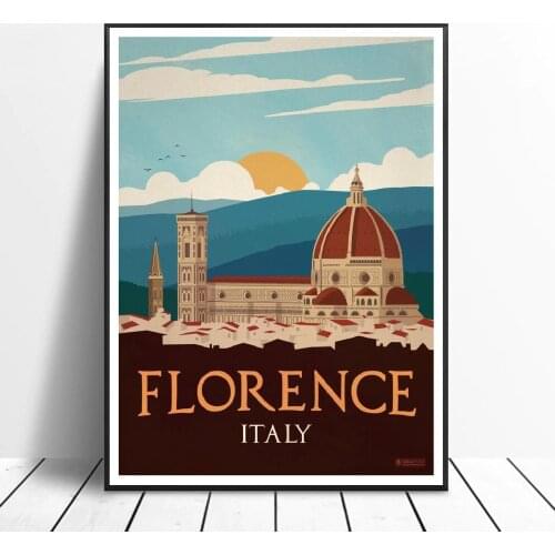VINTAGE FLORENCE ITALY Canvas Painting Art Print Poster Picture Wall Modern Minimalist Bedroom Living Room Decoration