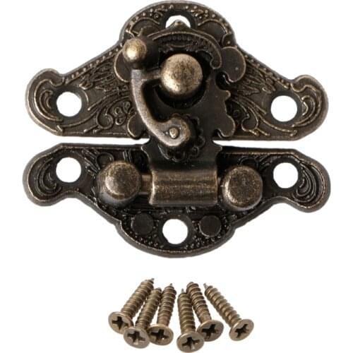 Vintage Zinc Alloy Latch Hasp Pad Chest Lock Plate For Wood Jewelry Box Cabinet 425C
