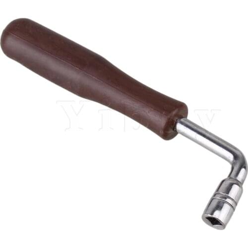 Yibuy New L Square Shape Guzheng Tuning Hammer Wrench Durable Tool Brown