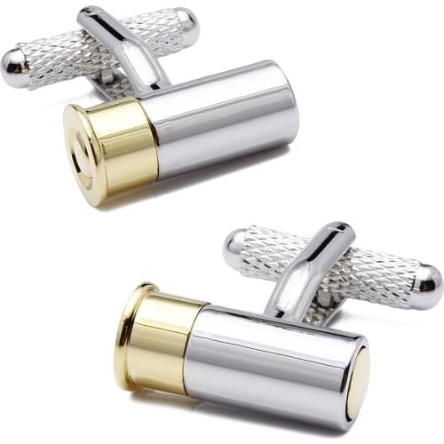 Retail Cufflinks Bullet Mens Dress Shirt Button Plain Metal Fashion Jewelry Cuff Links for Gentlemen