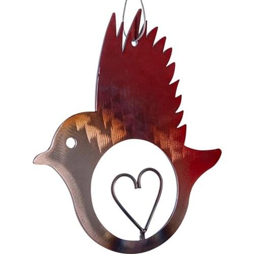 Love Iron Bird Pendant Love Bird Heart-Shaped Window Hanging Decorations Bird Art Ornaments for Home Wall Decor