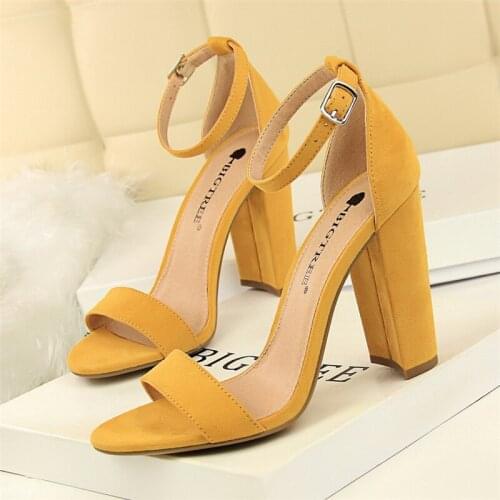 2020 Sexy High Heels New Women Pumps Comfort Women Shoes Block Heels Ladies Shoes Buckle Women Heels Female Shoes Women Sandals
