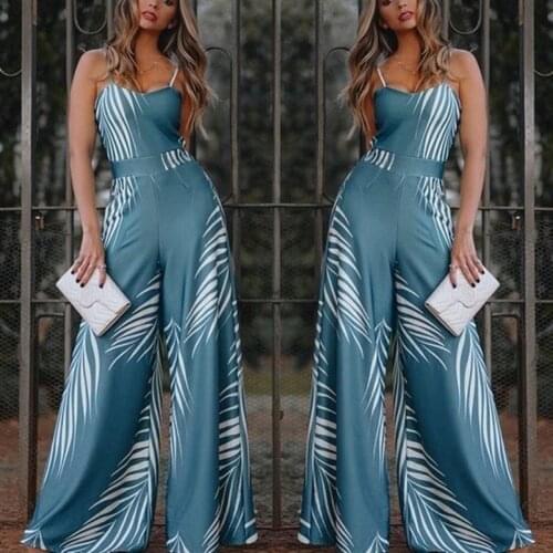 2021 New Hot Brand 4XL Womens Sleeveless Casual Loose Jumpsuit Overalls Wide Leg Pants Rompers Holiday Backless Size XXXL