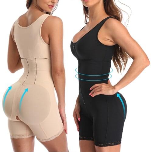 Women Slim Shapewear Slip Butt Firm Tummy Control Zip Bodysuit Full Body Shaper Slimming Thigh Butt Lifter Hip Panties Shapers