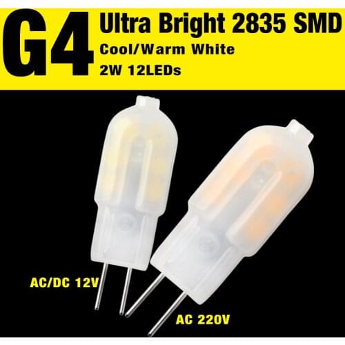 1/4/8pcs 2835SMD 2W LED Low Heat Quality Lighting Replace G4 Halogen Lamps Lamp Bulb Milky Color Lights AC/DC12V 220V Bright