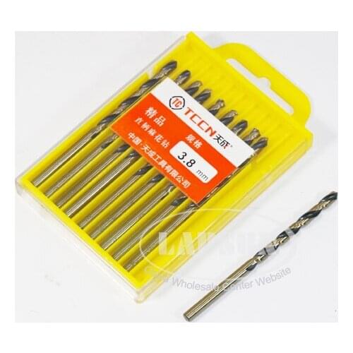 10pcs /set 3.8mm Hole Saw Metalworking Twist Hard Metal HSS Drill Bit Set Tool For Stainless Steel Aluminum Wood