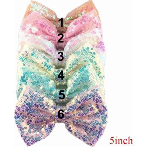 30pcs/lot , New 5inch colorful sequin bow hair clip with glitter headwear accessories DIY fashion accessories