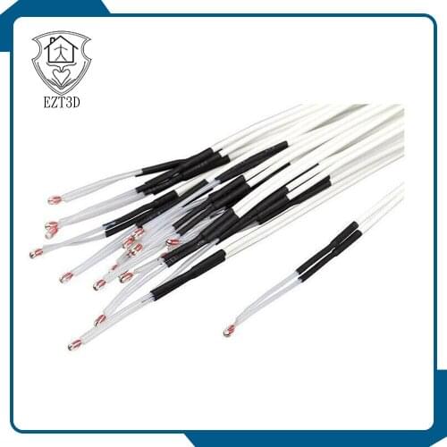5pcs/lot 100K NTC 3950 Thermistors Sensors with 1M white Cable 3D Printers Parts Temperature Part 3d printer Accessories