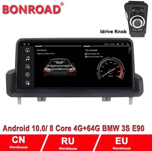 Bonroad 10.25" Android 10.0 8Core Ram4G Rom128G Car Radio GPS For BMW E60/ E90/E91/E92/E93 2005-2012system support SWC idrive