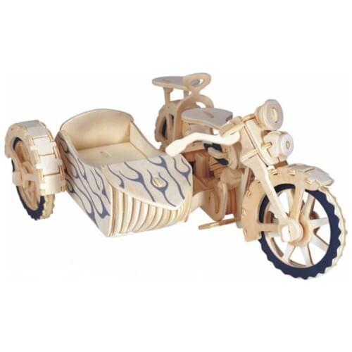 Piramigo 3D Large Wooden Model Sidecar Motorcycle-Cyclecar