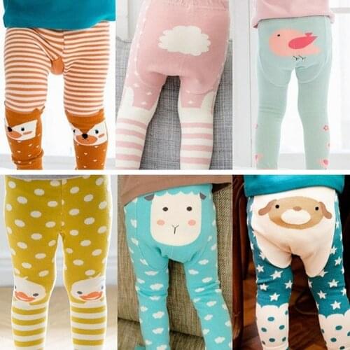 Baby Cotton Knitted Leggings Kids Cartoon Legging Spring Autumn Boy Girl Lovely Animal Print 0-4 Years