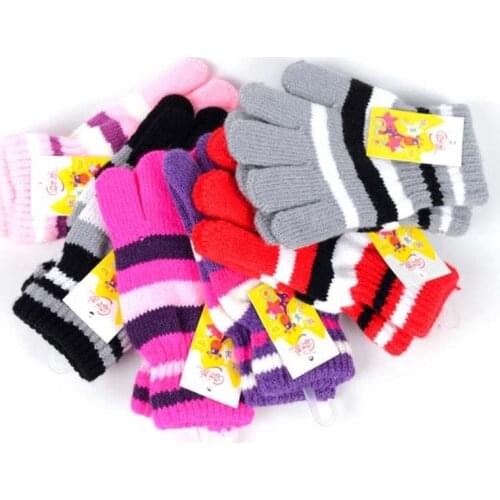 Children Girls Boys Kids Magic Stretchy Mittens Knitted Gloves Winter Warmer Drop shipping