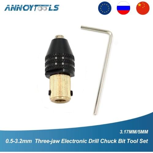 Electric Grinding Accessories Mini 0.5-3.2mm Small For Electronic Drill Chuck Bit Tool Set Three-jaw Universal