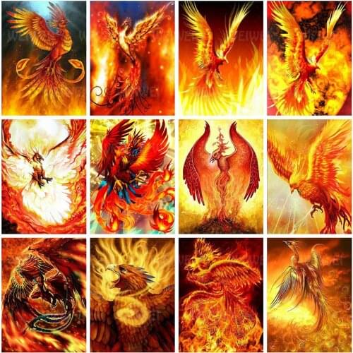 Flaming Phenix Diamond Art Kits for Adult 5D Sacred Animal Diamond Painting DIY Cross Stitch Embroidery Full Drill Diamond Decor