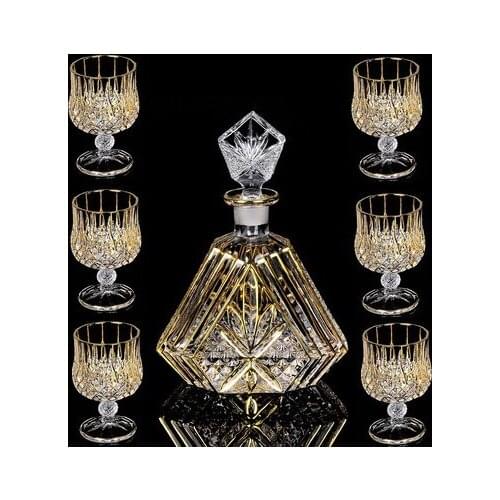 Crystal Home Bar Sets Glass Whiskey Glass Set 6 Shot Glass Dispenser Bar Accessories Bar Sets Cocktail Bartender Kit BD50BS